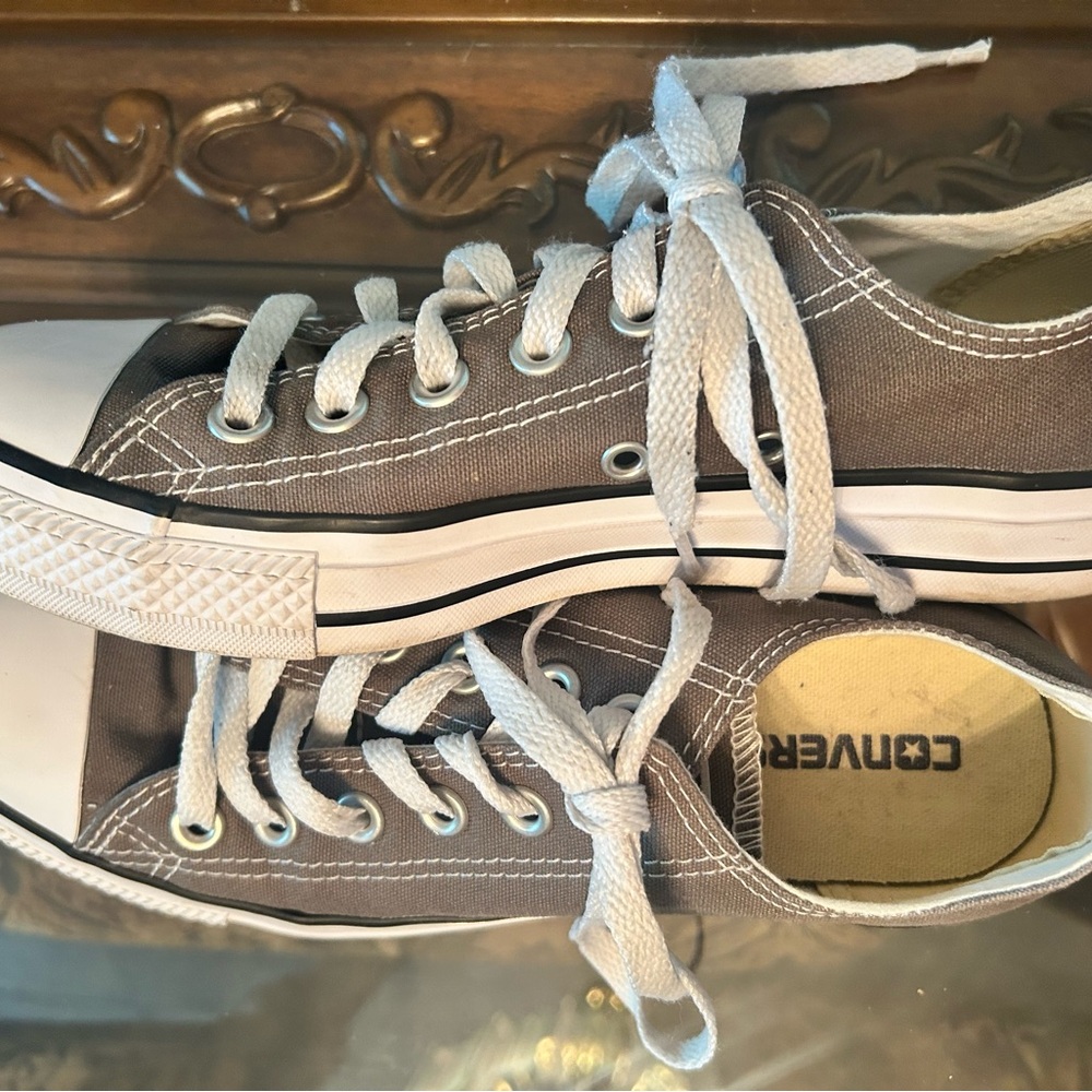 Converse Gray and White Canvas Sneakers Classic Style. Size 7. Great condition.